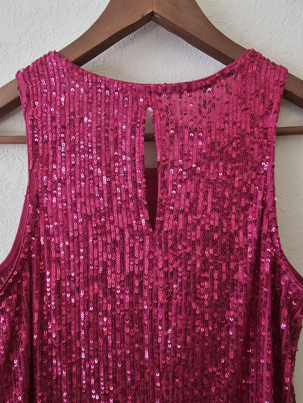 CeCe S Pink Sequin Tank Top EUC